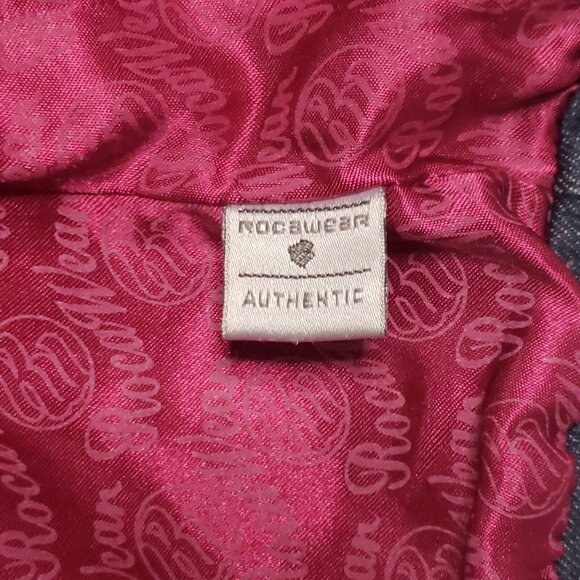 Rocawear Denim Jacket Girl Large 10/12 Medium Wash Magenta Satin Lined Y2K Retro - Picture 12 of 16